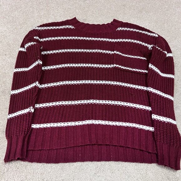 American Eagle Outfitters Sweater Red White Striped Long Sleeve Pullover Size XS - Picture 7 of 11